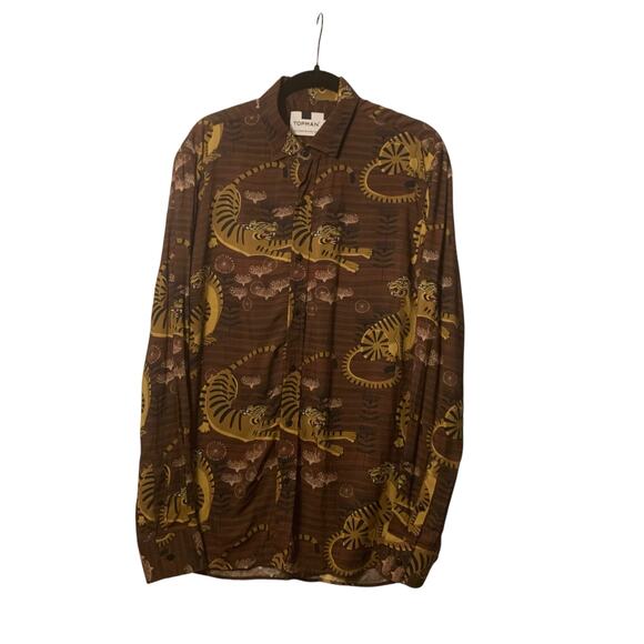 Topman tigerprint button up sz M - Picture 4 of 10